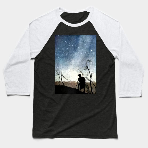 The Night Sky - Arthur Rackham Baseball T-Shirt by forgottenbeauty